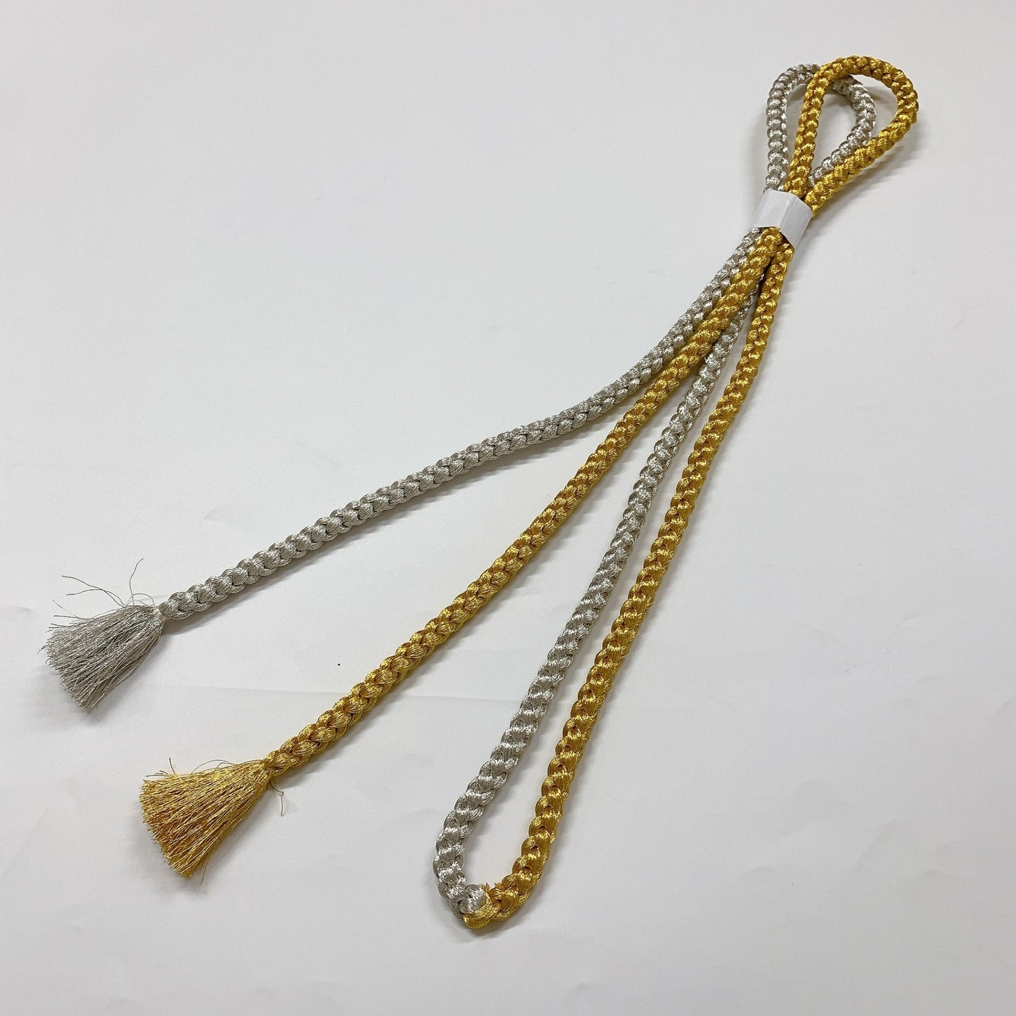 ［8398］帯締め 帯揚げ セット 菊花文様 金銀糸 正絹 着物 帯絞め