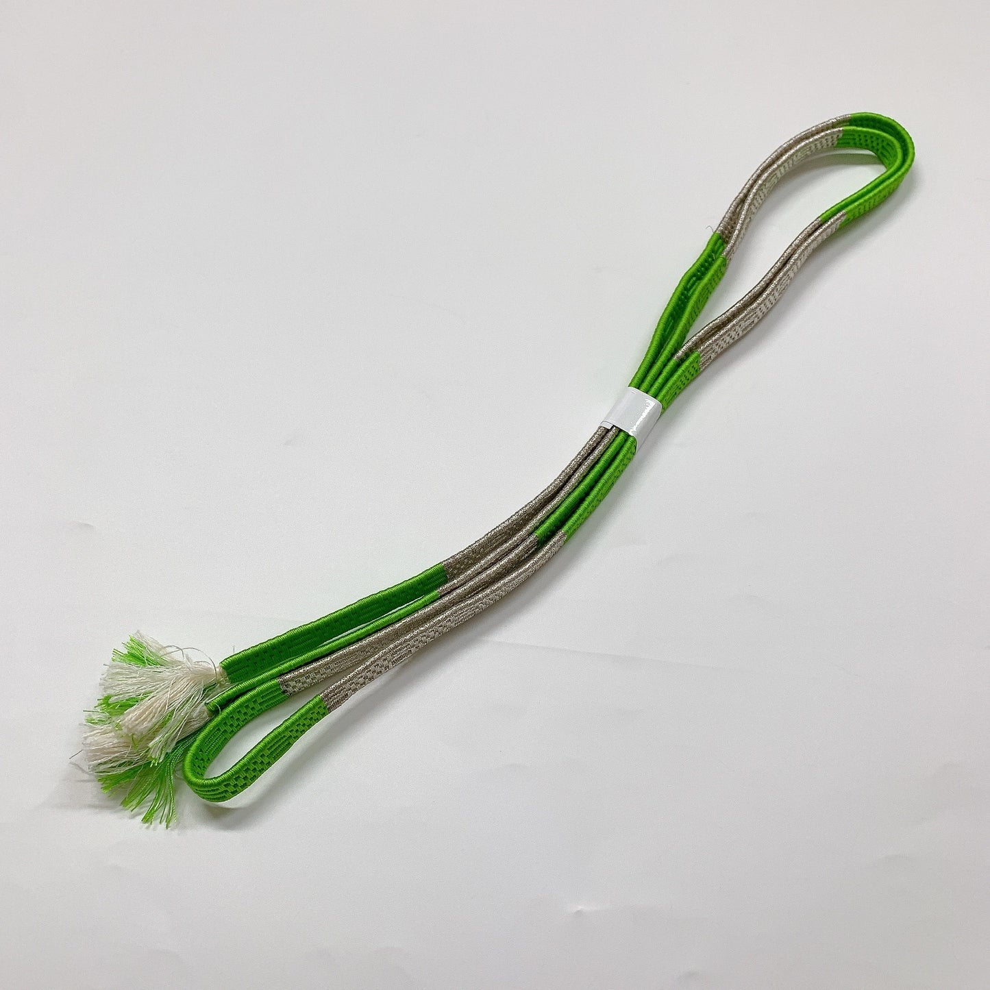 ［8395］帯締め 帯揚げ セット 銀糸 縮緬 正絹 着物 帯絞め