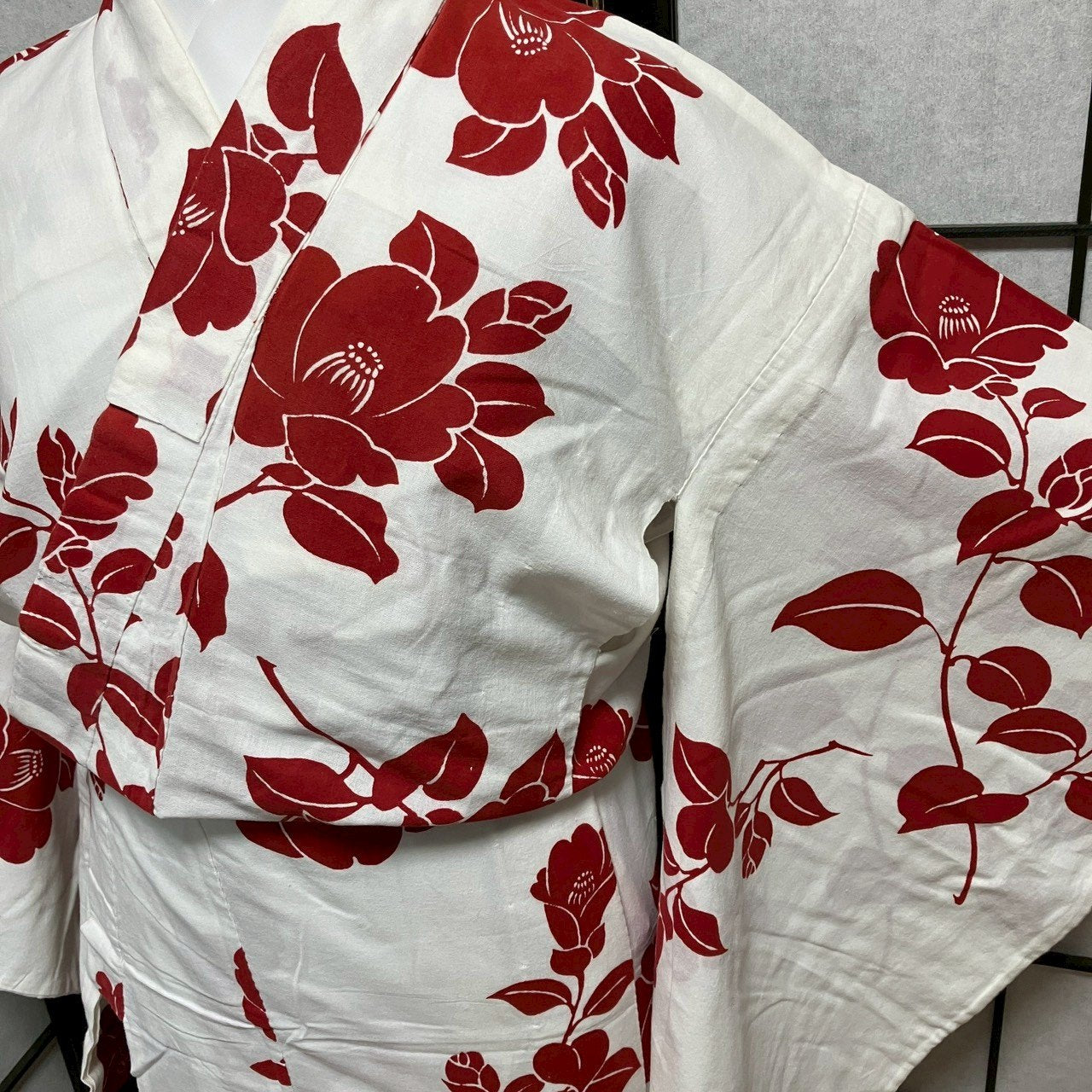 ［9090］浴衣 枝花文様 綿 レディース ゆかた リメイク