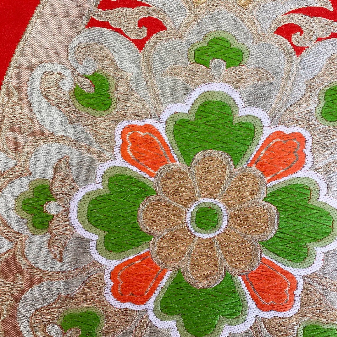 ［8896］袋帯 花菱桐立湧文様 金糸 六通 正絹 着物 フォーマル