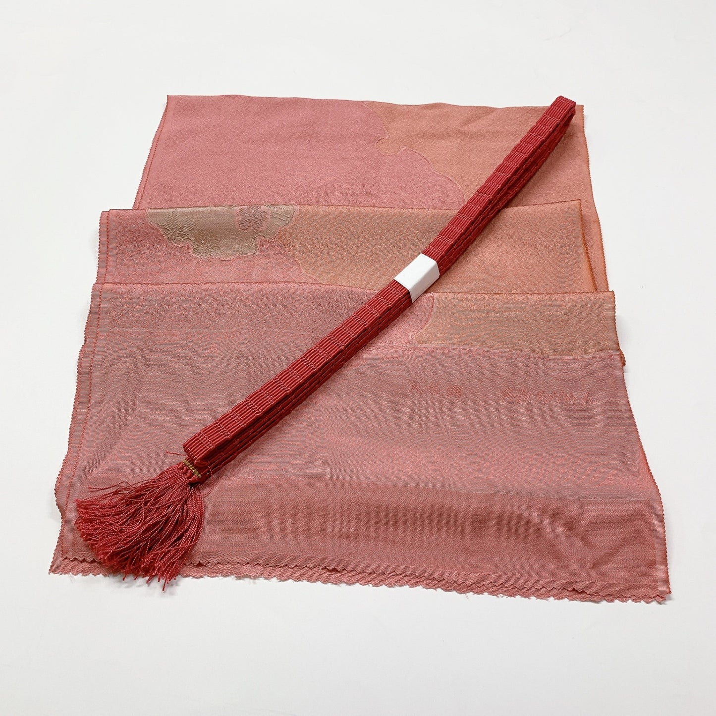 8054# Japanese Kimono Accessory Vintage Obiage and Obijime 2-piece Set Silk
