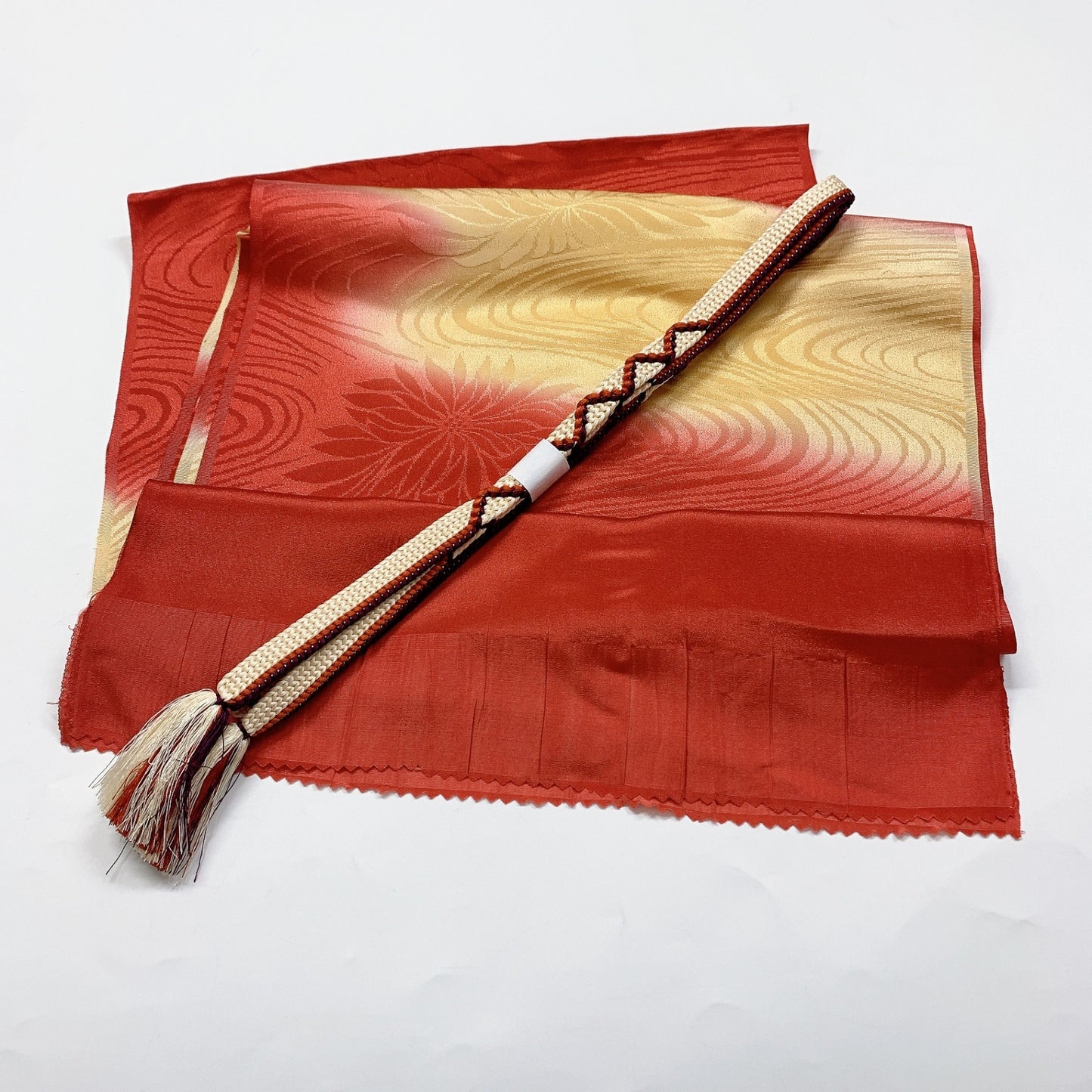 ［8702］帯締め 帯揚げ セット 花流水文様 ぼかし 正絹 着物 帯絞め