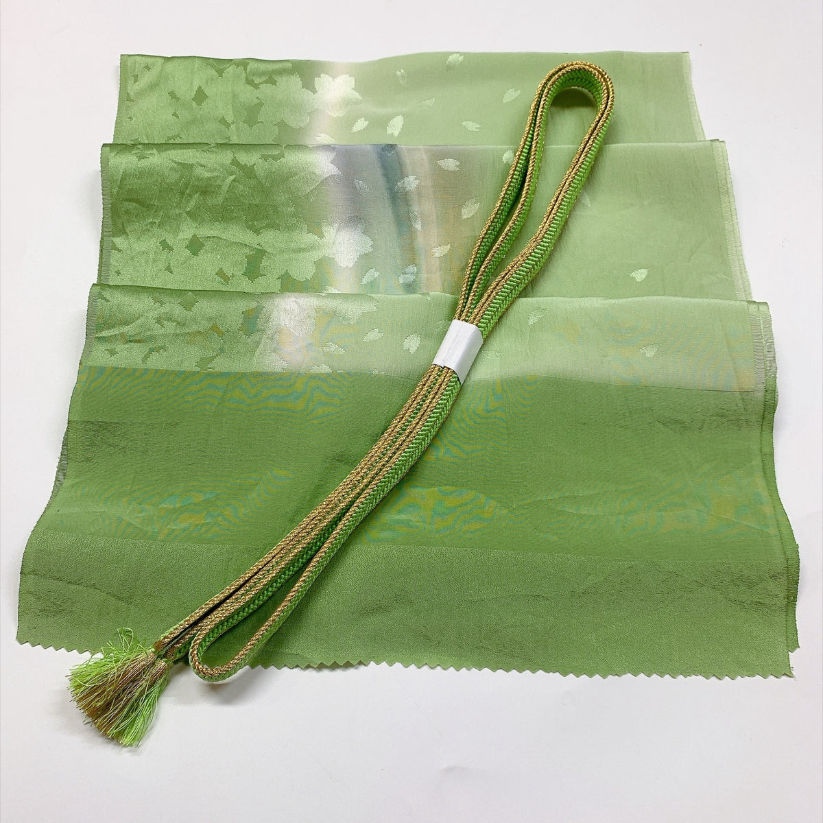 ［9815］帯締め 帯揚げ セット 草花ちらし 正絹 着物 帯絞め