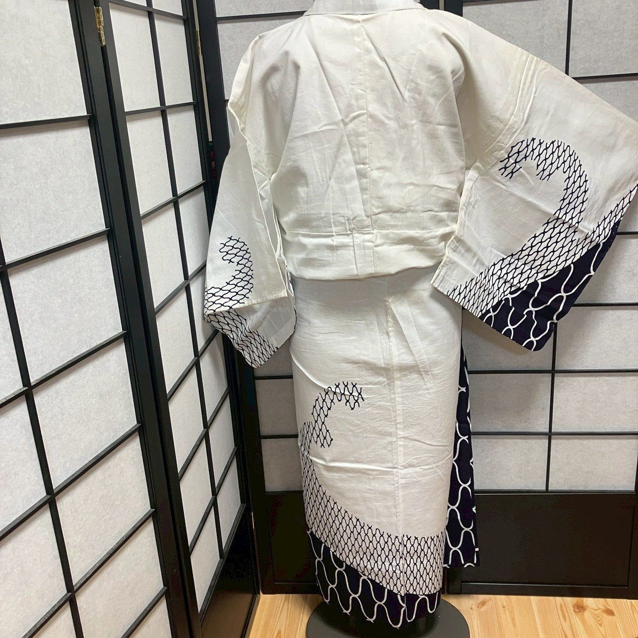 ［9135］浴衣 番傘文様 ゆかた レディース 綿 リメイク