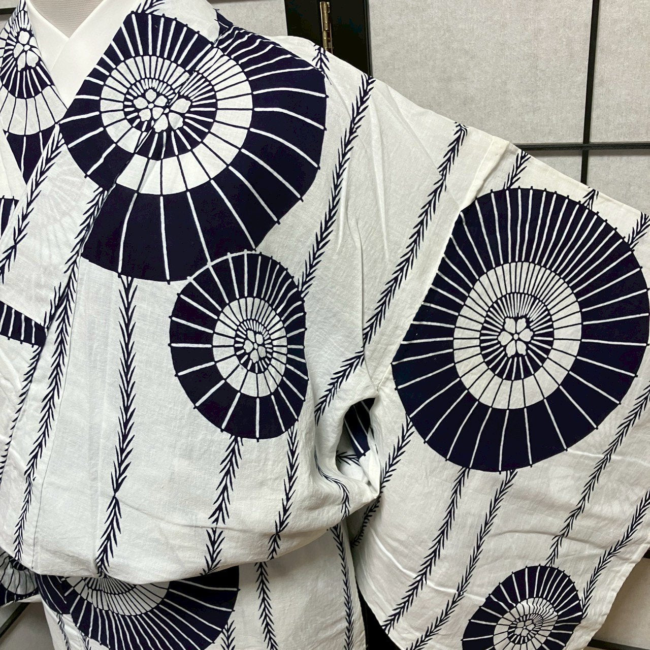 8757# Japanese Yukata Womens Vintage Fabric Cotton Robe Kimono Traditional