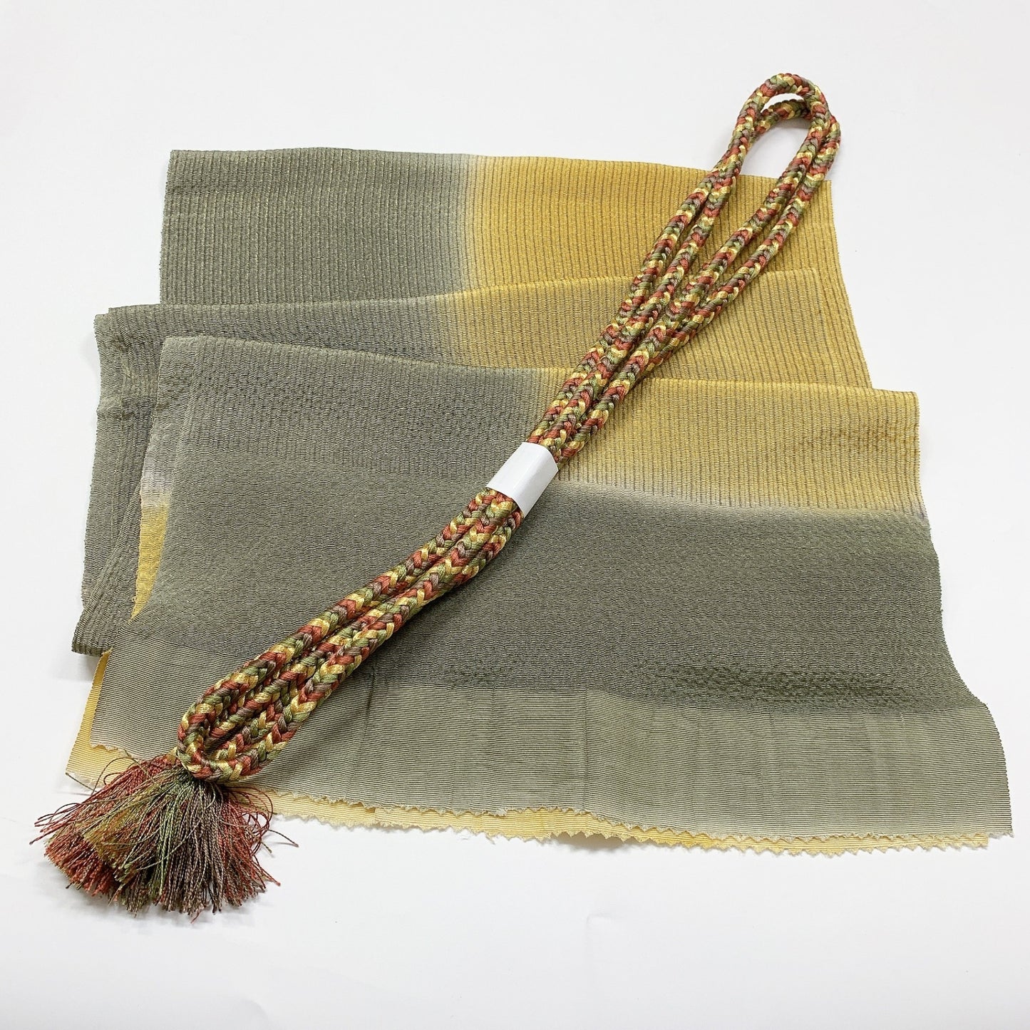 8059# Japanese Kimono Accessory Vintage Obiage and Obijime 2-piece Set Silk