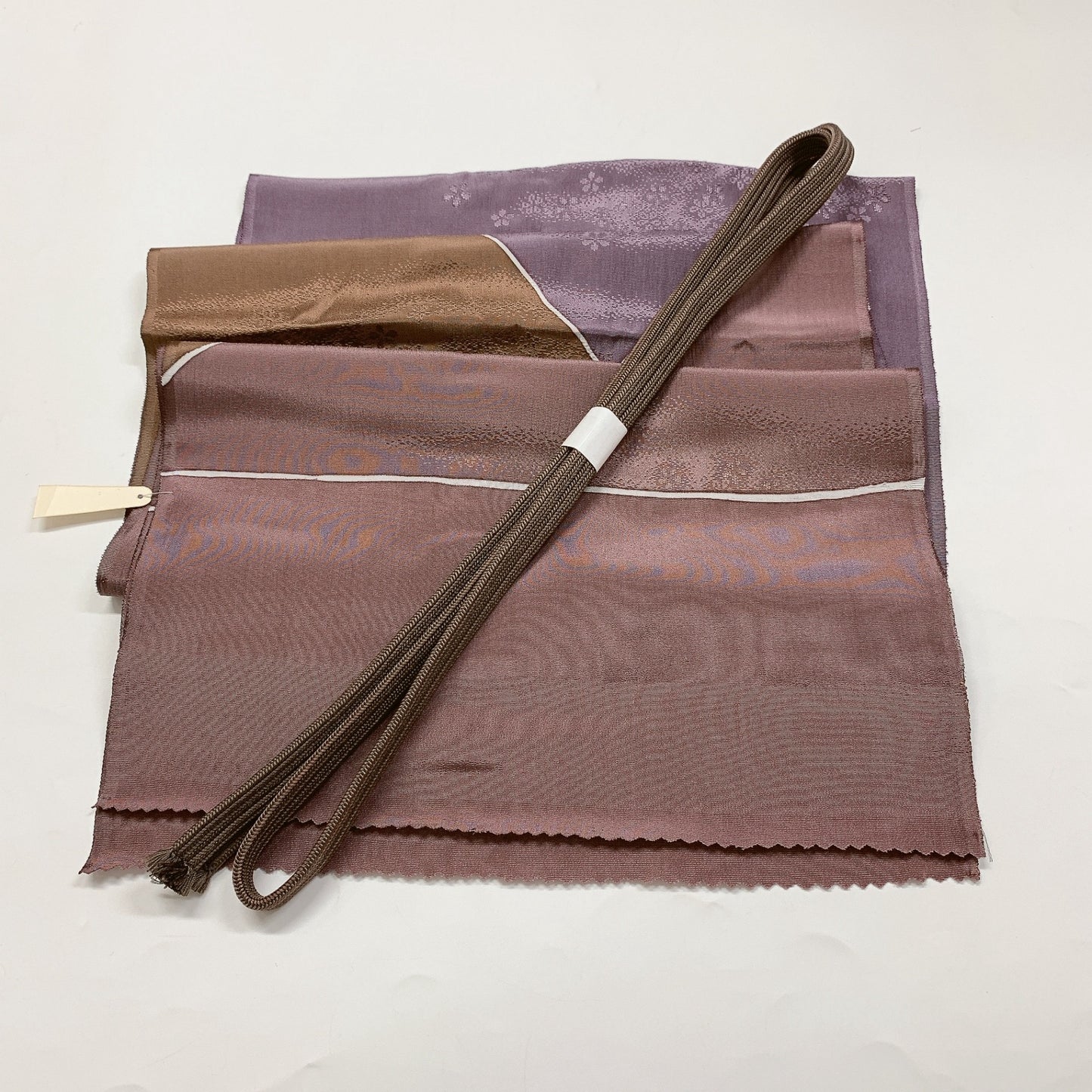 9012# Japanese Kimono Accessory Vintage Obiage and Obijime 2-piece Set Silk