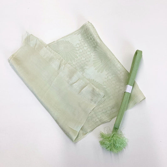8539# Japanese Kimono Accessory Vintage Obiage and Obijime 2-piece Set Silk