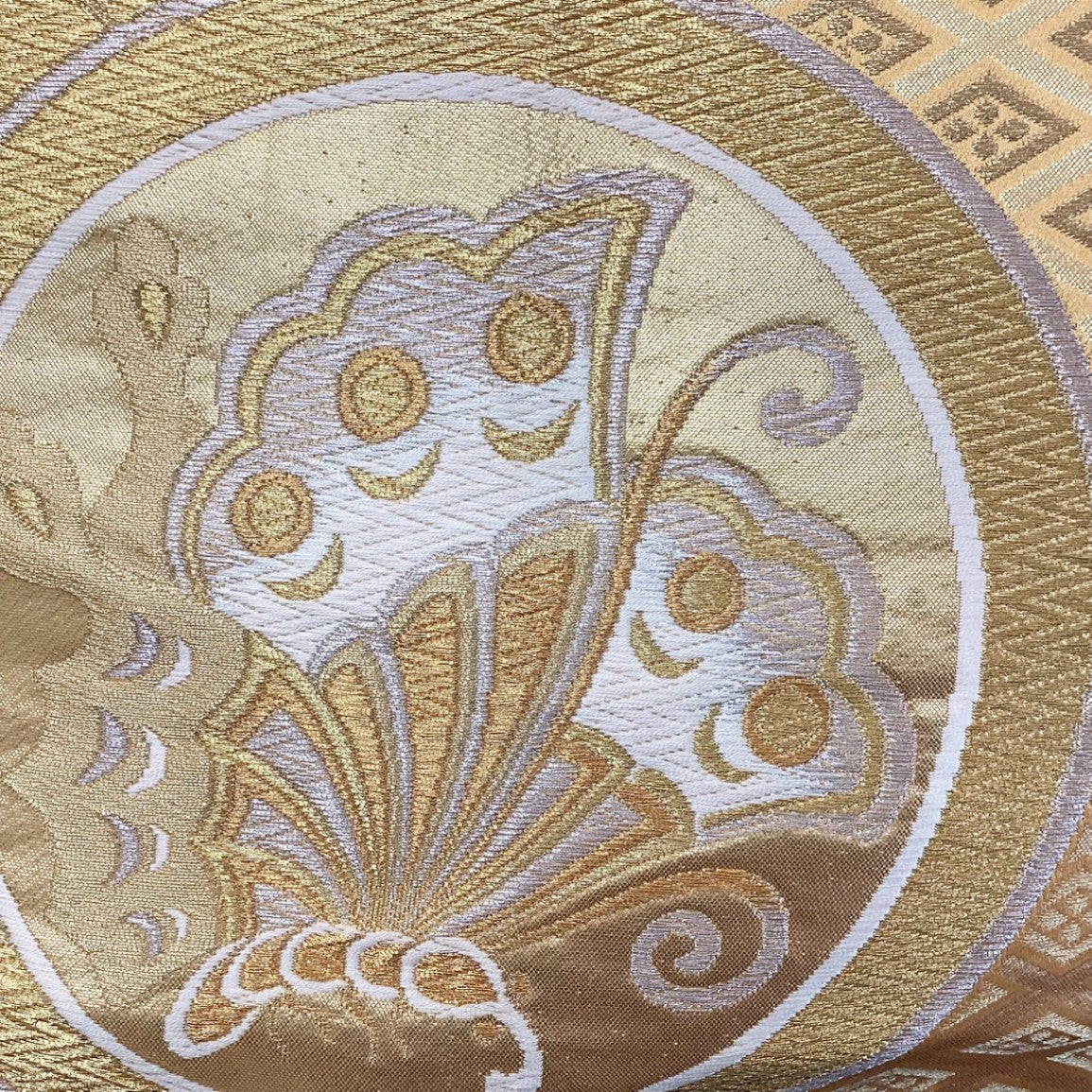 ［8886］袋帯 桐蝶丸文様 金彩 六通 正絹 着物 フォーマル