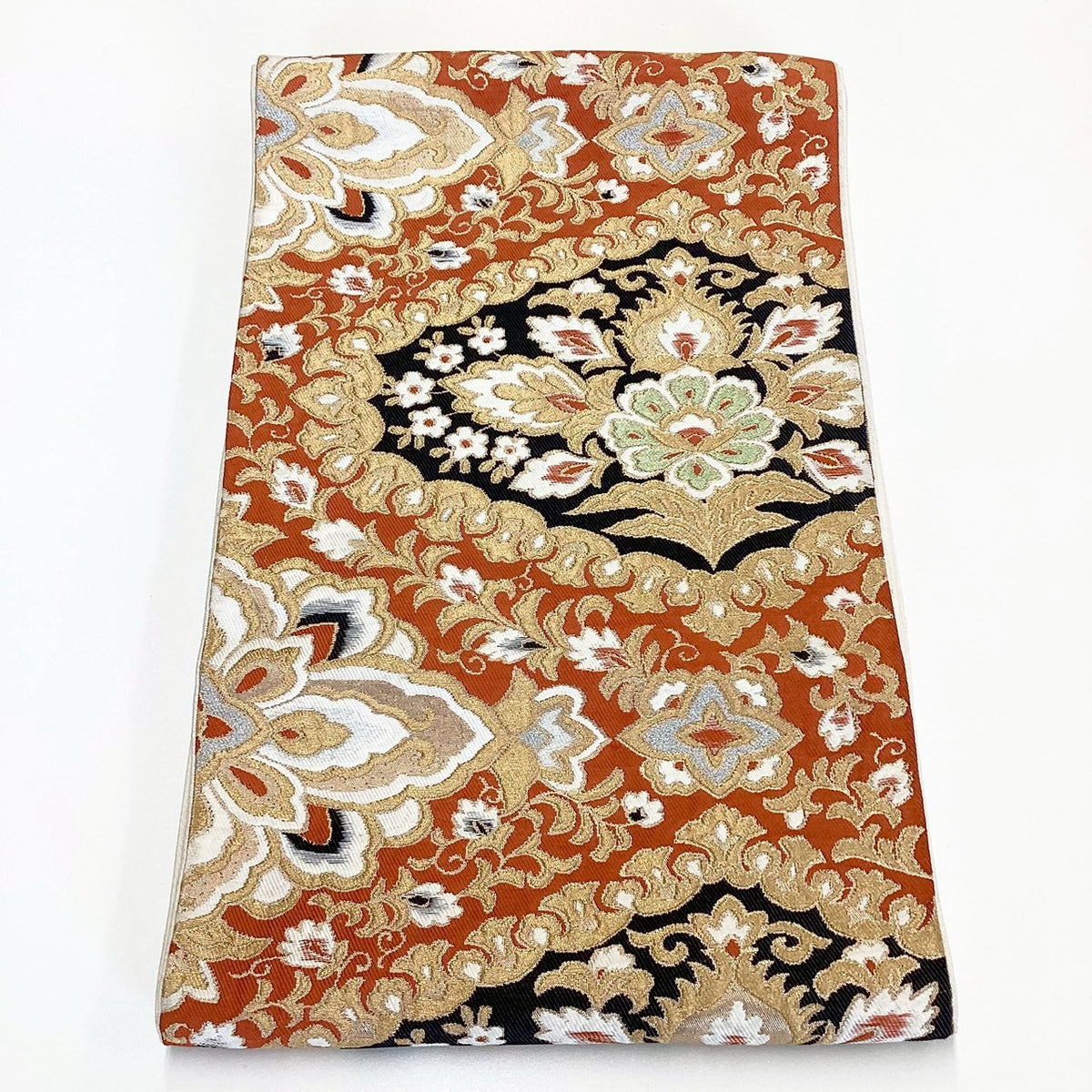 8824# Japanese Vintage Fukuro Obi Belt Kimono Fabric Silk Traditional