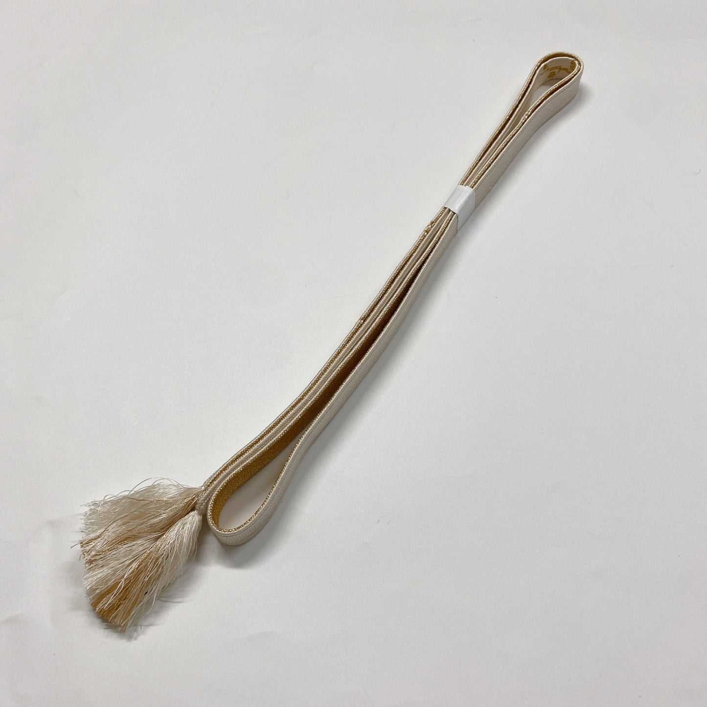 ［8349］帯締め 帯揚げ セット 舞鶴文様 縮緬 金彩 正絹 着物 帯絞め