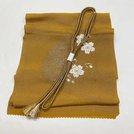 8599# Japanese Kimono Accessory Vintage Obiage and Obijime 2-piece Set Silk