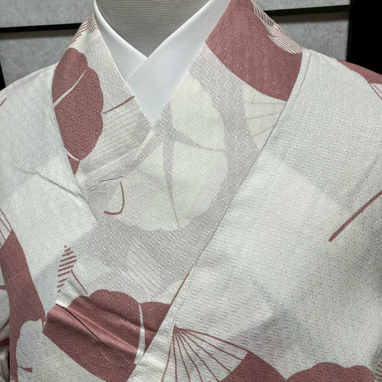 ［9498］浴衣 扇草花文様 ゆかた レディース 綿 リメイク