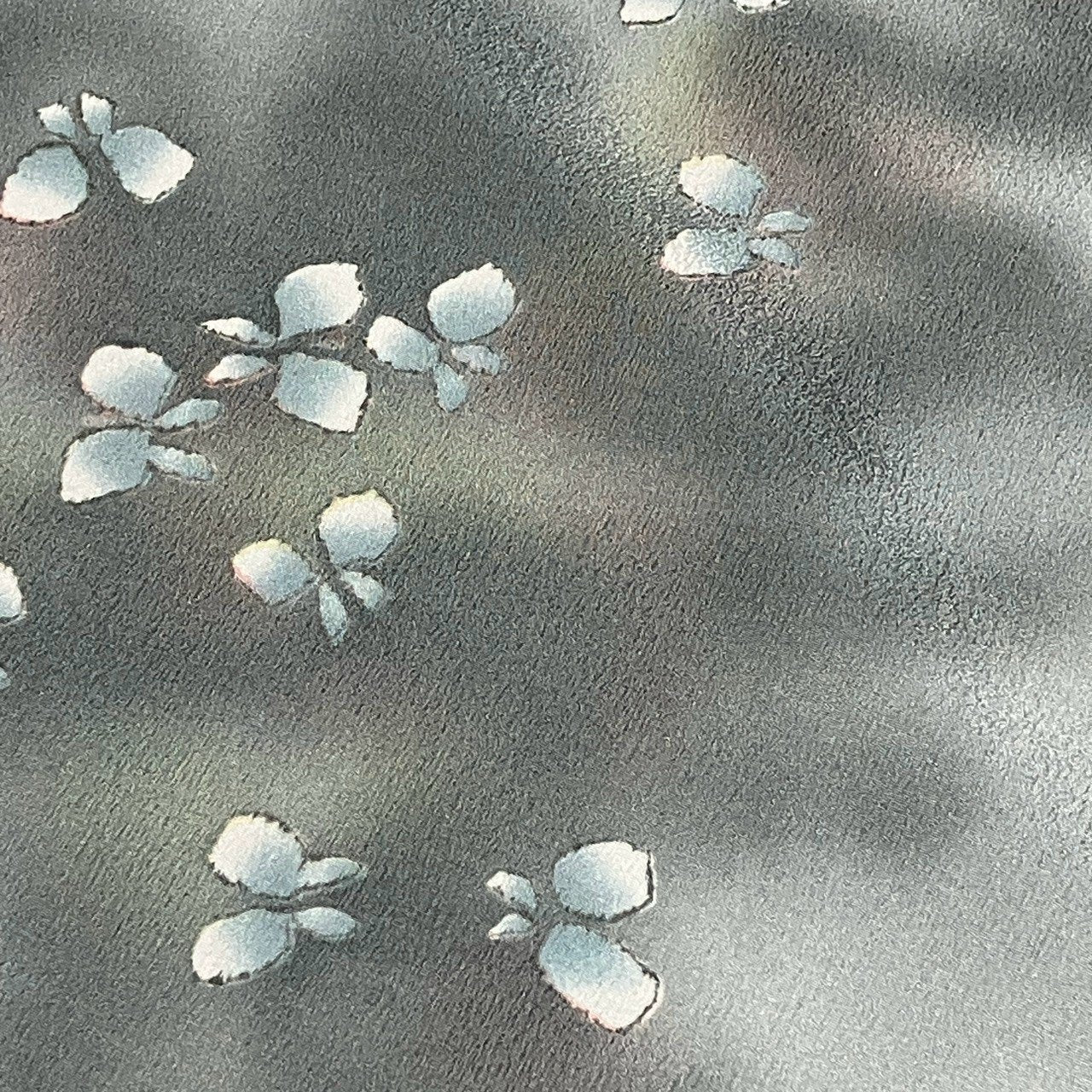 ［9640］小紋 反物 蝶文様 洗える着物 一反 化繊 着物 着尺