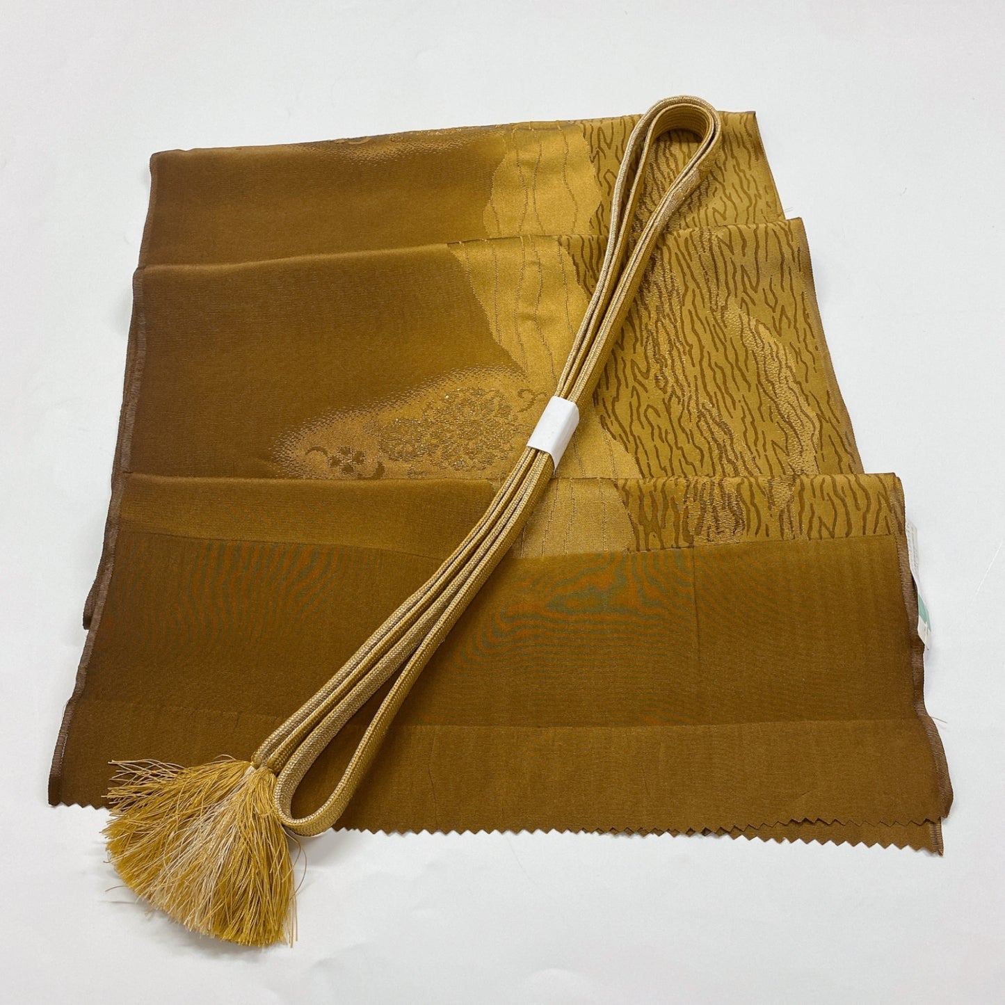 ［8347］帯締め 帯揚げ セット 草花霞文様 金糸 正絹 着物 帯絞め