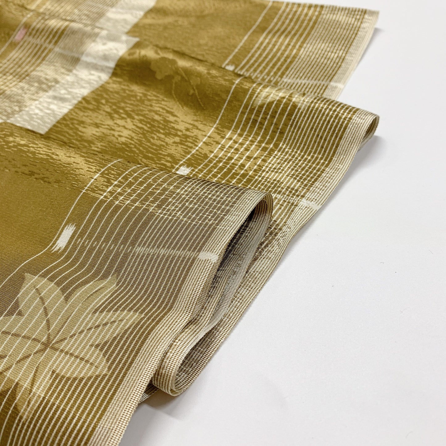 ［8652］帯締め 帯揚げ セット 楓花文様 縞柄 正絹 着物 帯絞め