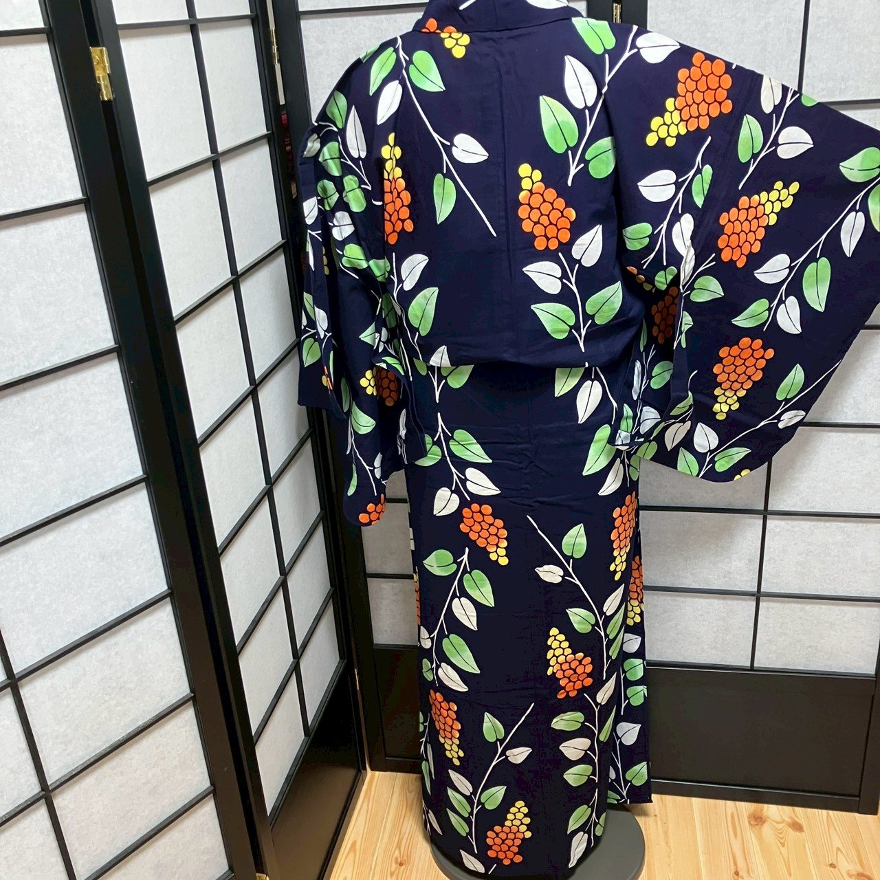 8749# Japanese Yukata Womens Vintage Fabric Cotton Robe Kimono Traditional