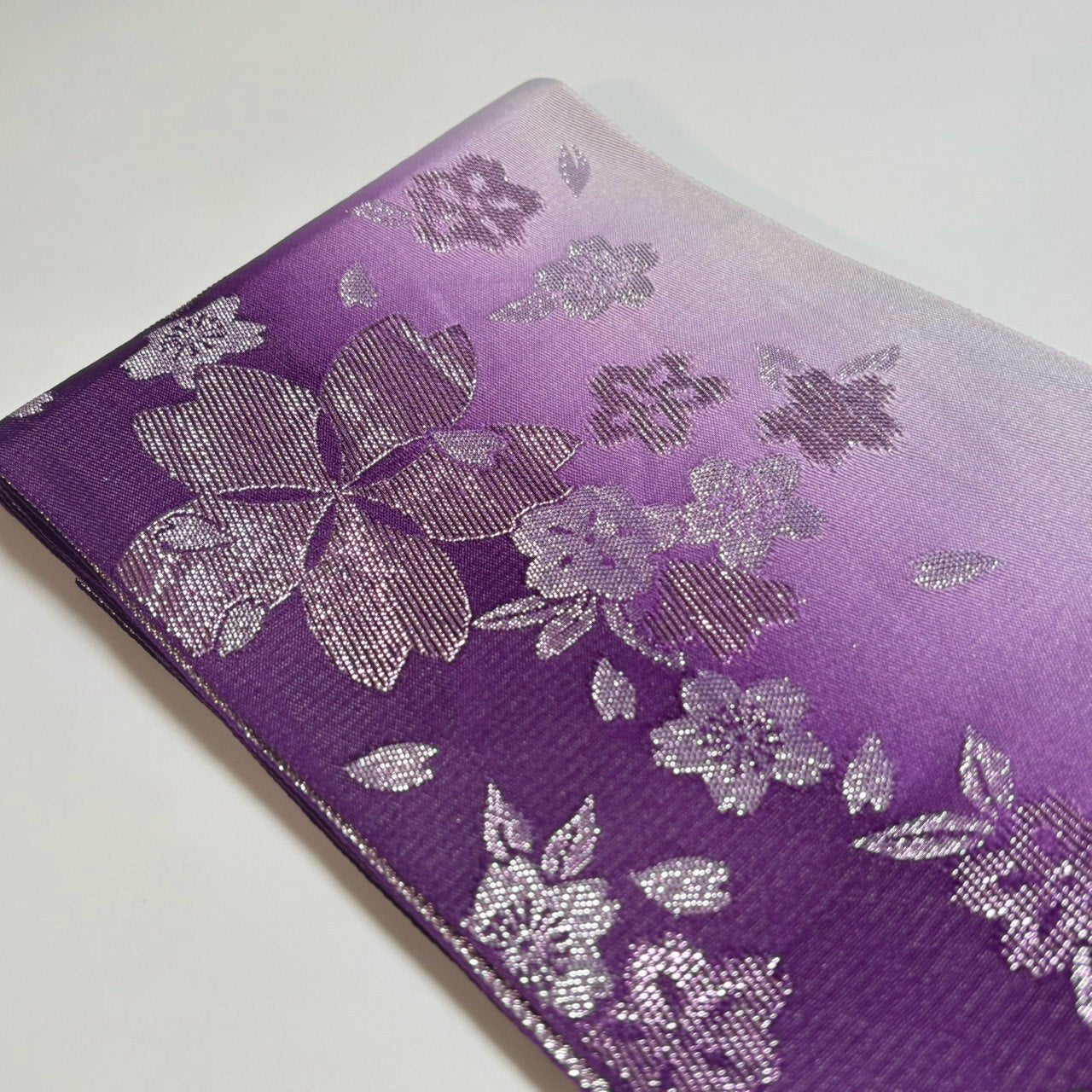 ［9537］半幅帯 舞花文様 ぼかし 銀糸 逸品 半巾帯 浴衣 着物 レディース 袴