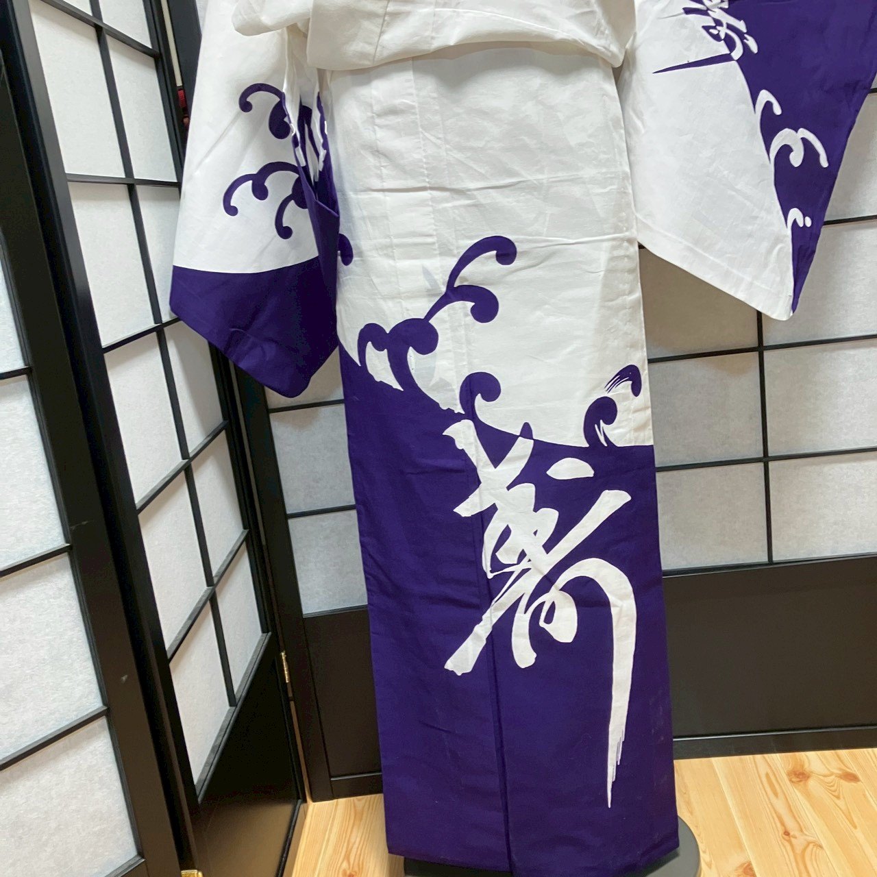 ［9062］浴衣 寿 立波文様 ゆかた 綿 レディース リメイク