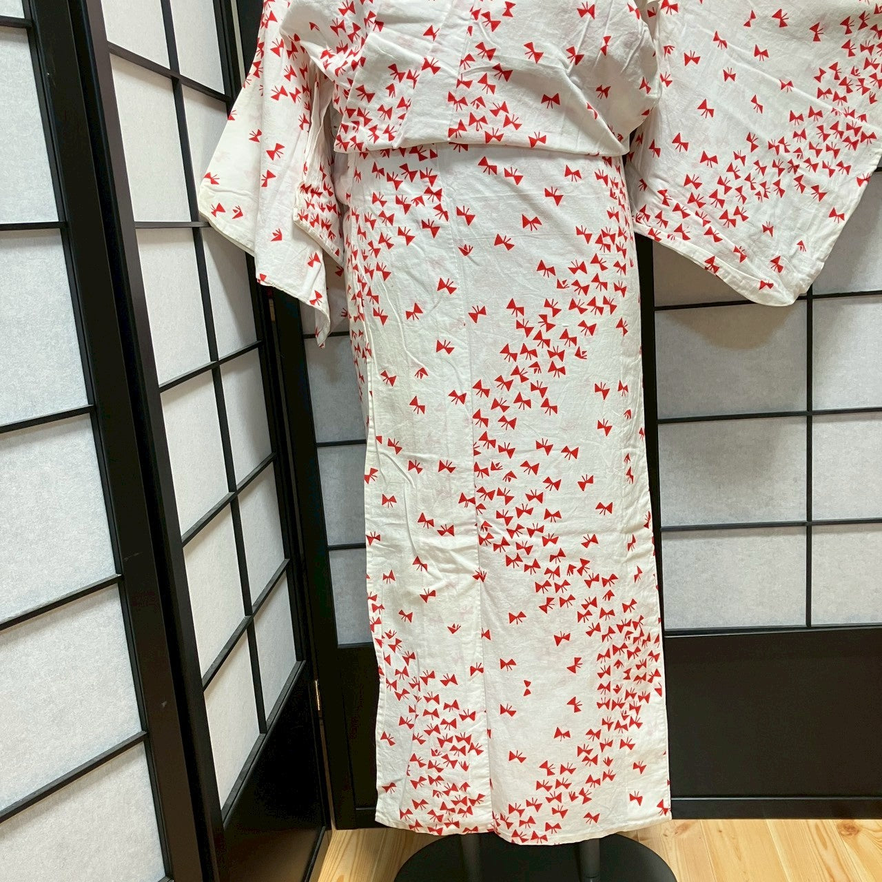 ［9093］浴衣 舞蝶文様 綿 レディース ゆかた リメイク