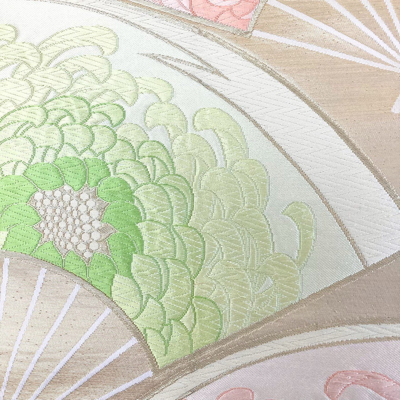 ［8815］袋帯 扇草花文様 金彩 六通 正絹 着物 フォーマル