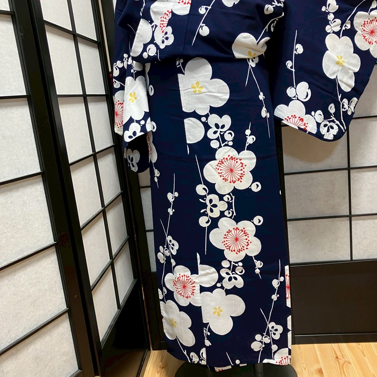 ［9466］浴衣 枝梅文様 ゆかた レディース 綿 リメイク