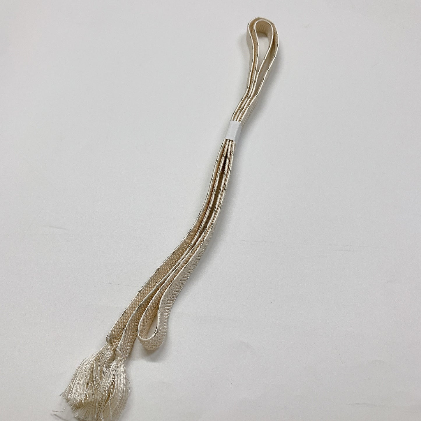 ［8736］帯締め 帯揚げ セット 舞鶴文様 銀糸 正絹 着物 帯絞め