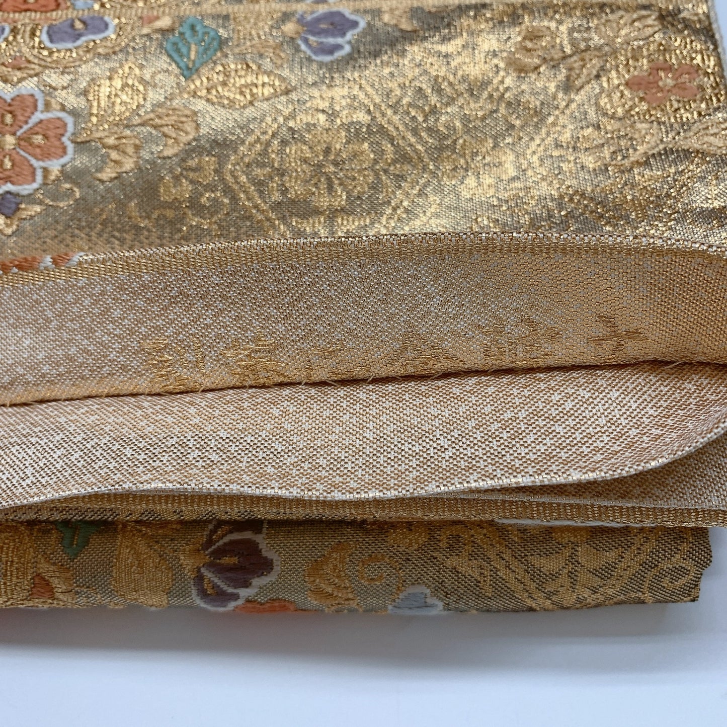［8959］袋帯 花菱鳳凰文様 金彩 六通 正絹 着物 フォーマル