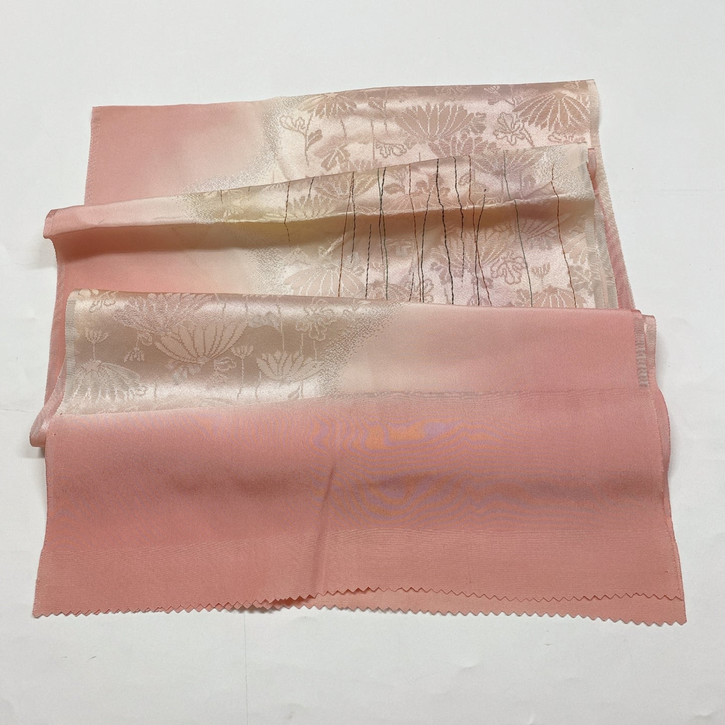 ［8600］帯締め 帯揚げ セット 草花文様 ぼかし 金糸 正絹 着物 帯絞め