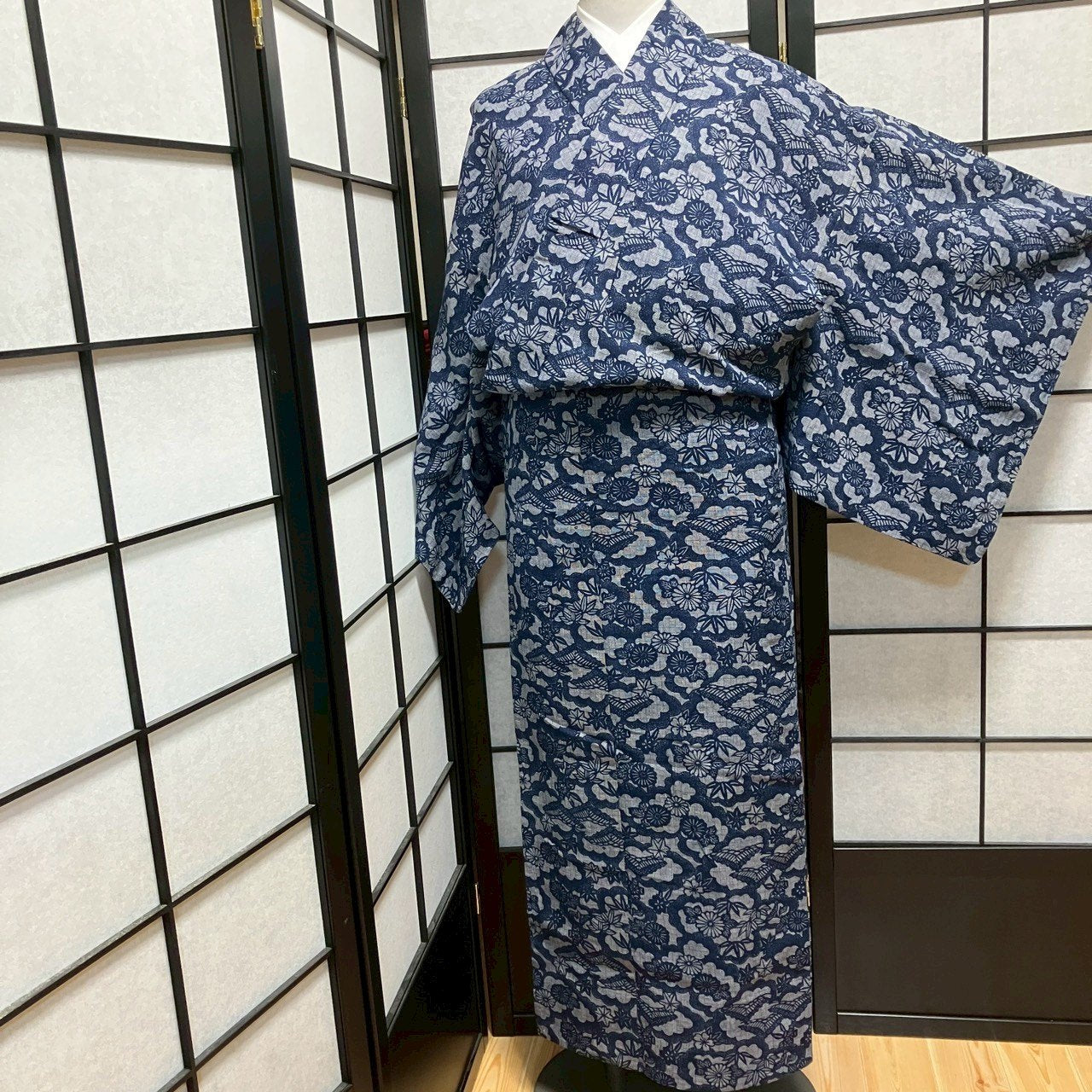 ［9447］浴衣 型染調 ゆかた レディース 綿 リメイク