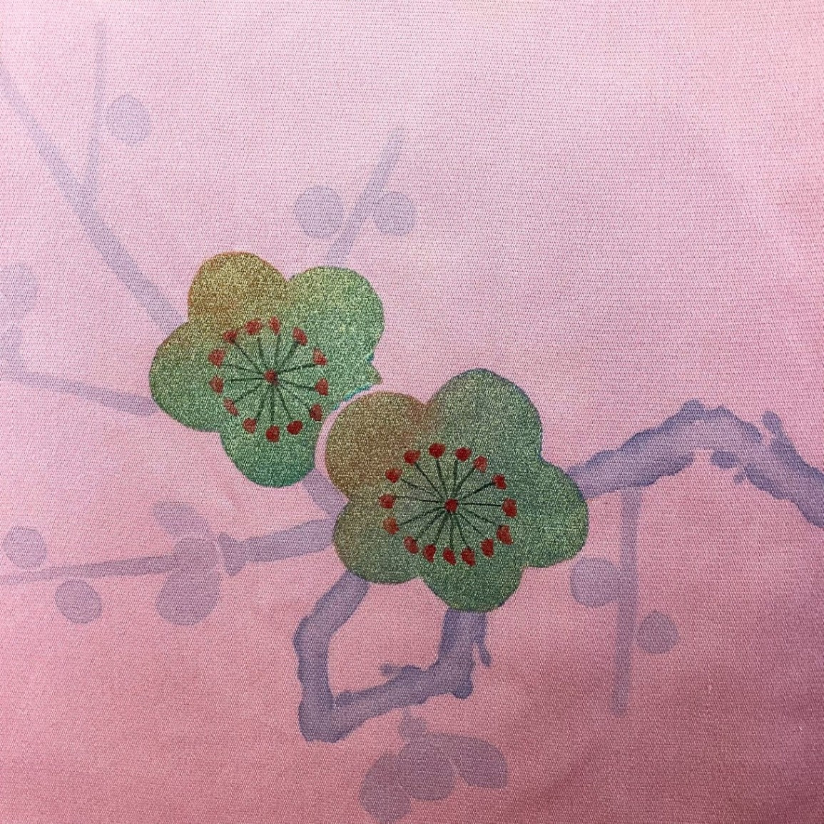 ［8294］帯締め 帯揚げ セット 枝梅文様 金彩 正絹 着物 帯絞め