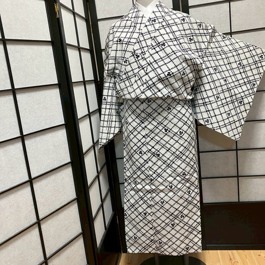 9471# Japanese Yukata Womens Vintage Fabric Cotton Robe Kimono Traditional