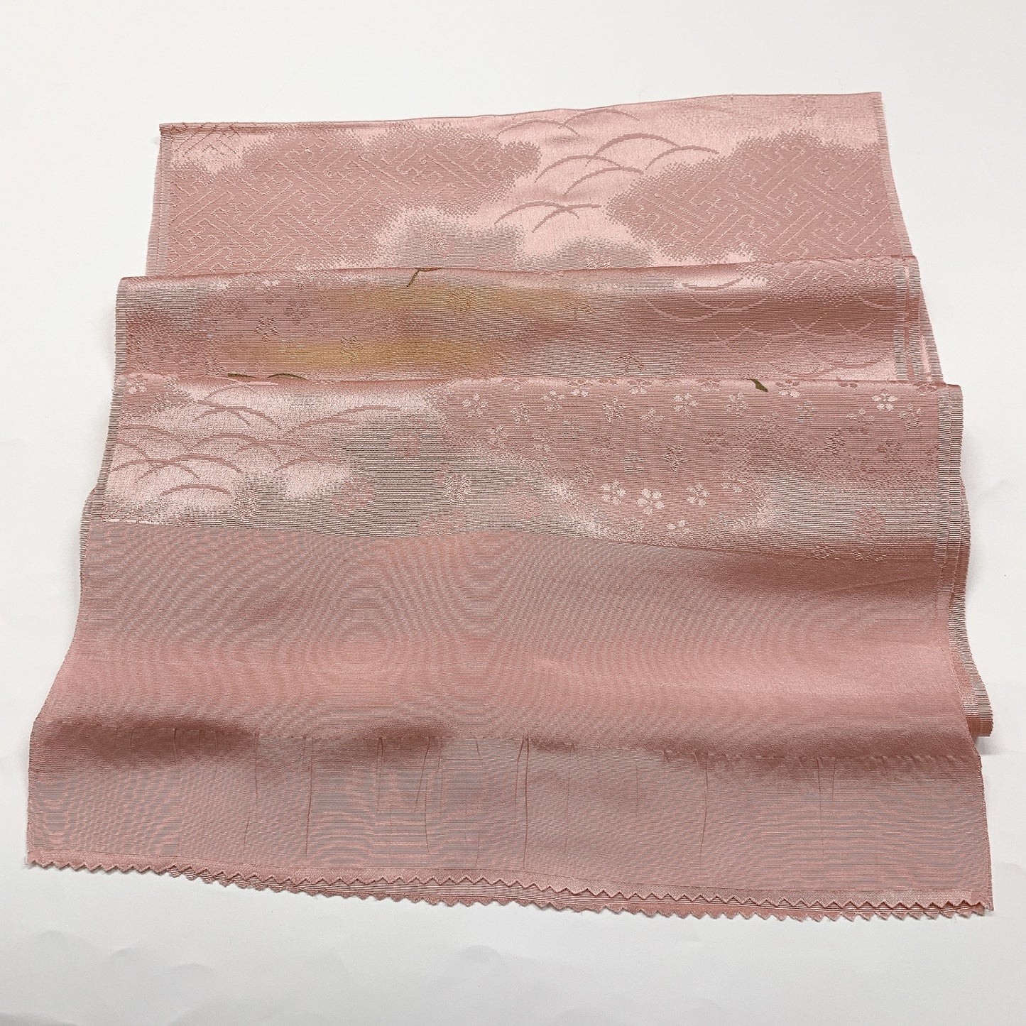 ［8426］帯締め 帯揚げ セット 草葉露芝文様 正絹 着物 帯絞め