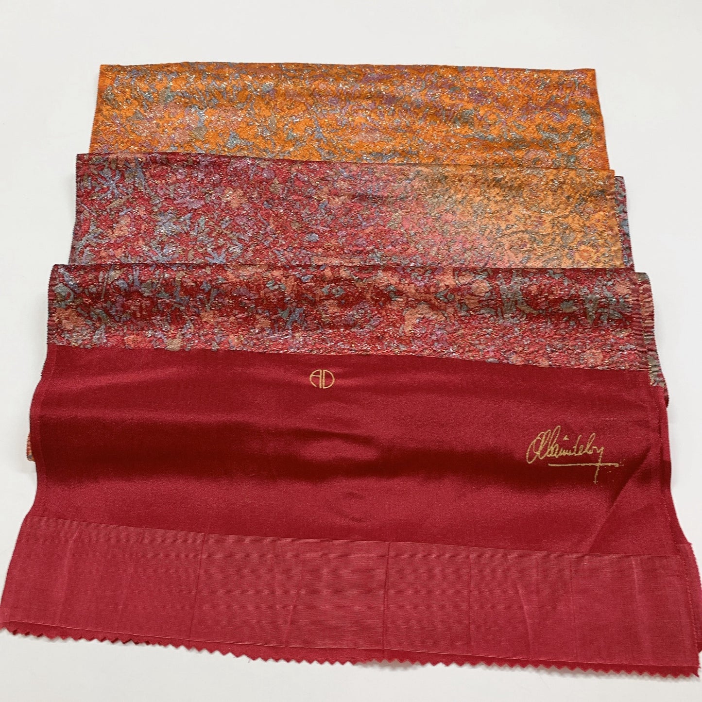 9033# Japanese Kimono Accessory Vintage Obiage and Obijime 2-piece Set Silk