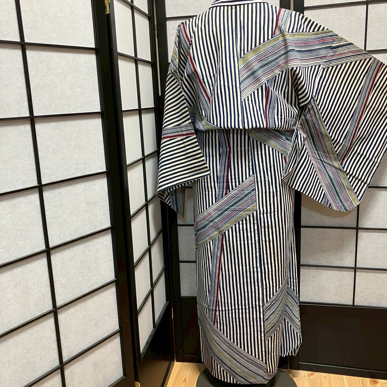 ［9086］浴衣 変わり縞文様 綿 ゆかた レディース リメイク
