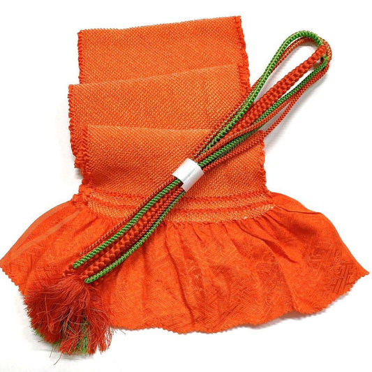 4683# Japanese Kimono Accessory Obiage and Obijime 2-piece Set Silk Shibori