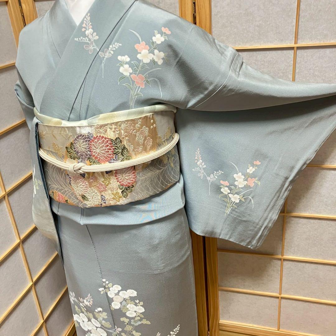 4407# Japanese Kimono Vintage Womens Silk Fabric Robe Kimono only sold