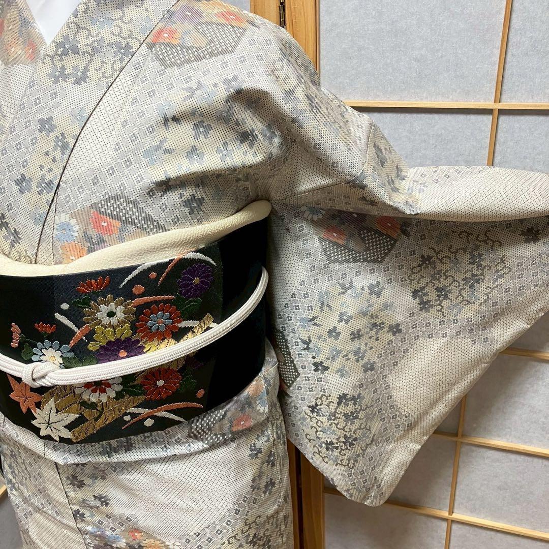 8088# Japanese Kimono Vintage Womens Silk Pongee Fabric Robe Kimono only sold