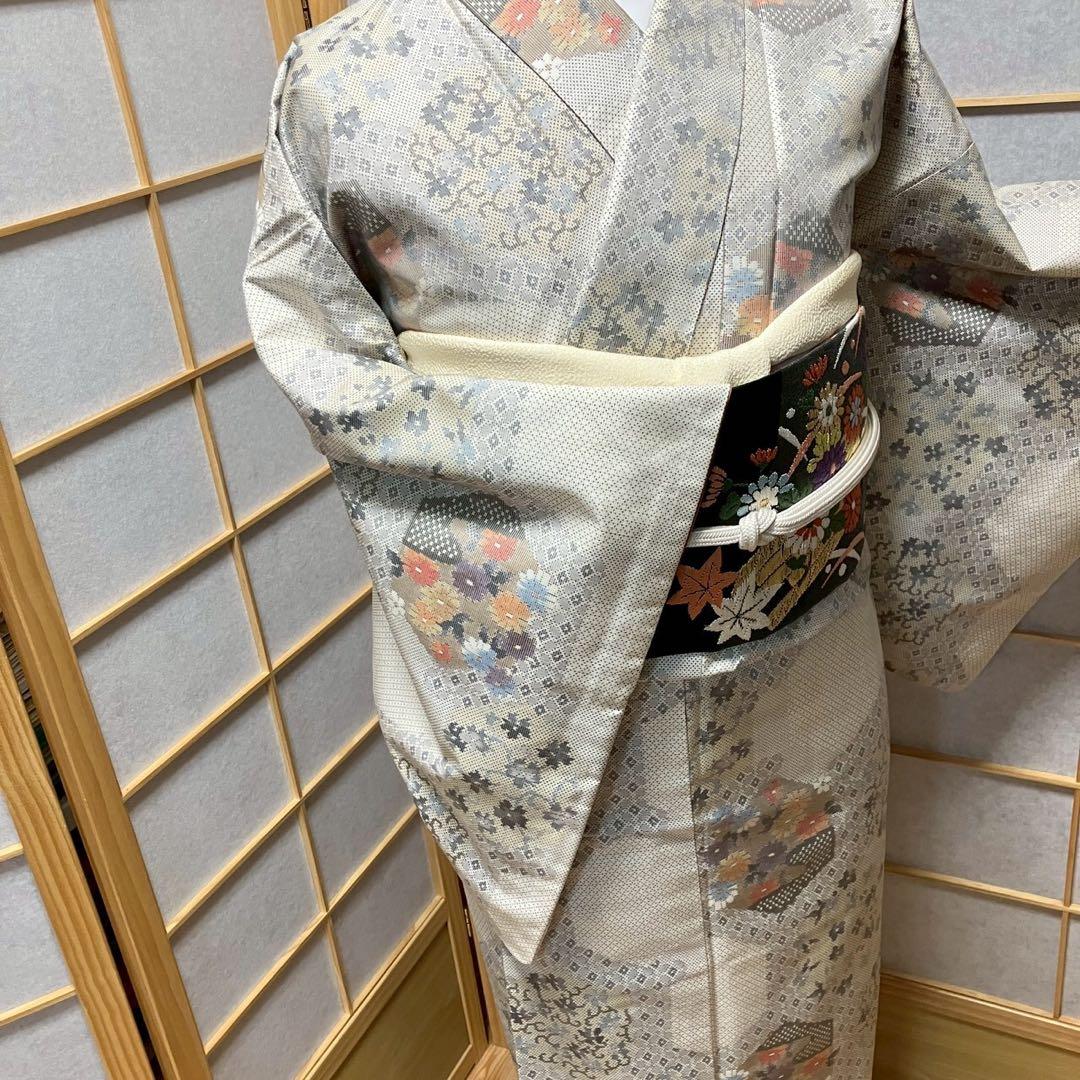 8088# Japanese Kimono Vintage Womens Silk Pongee Fabric Robe Kimono only sold