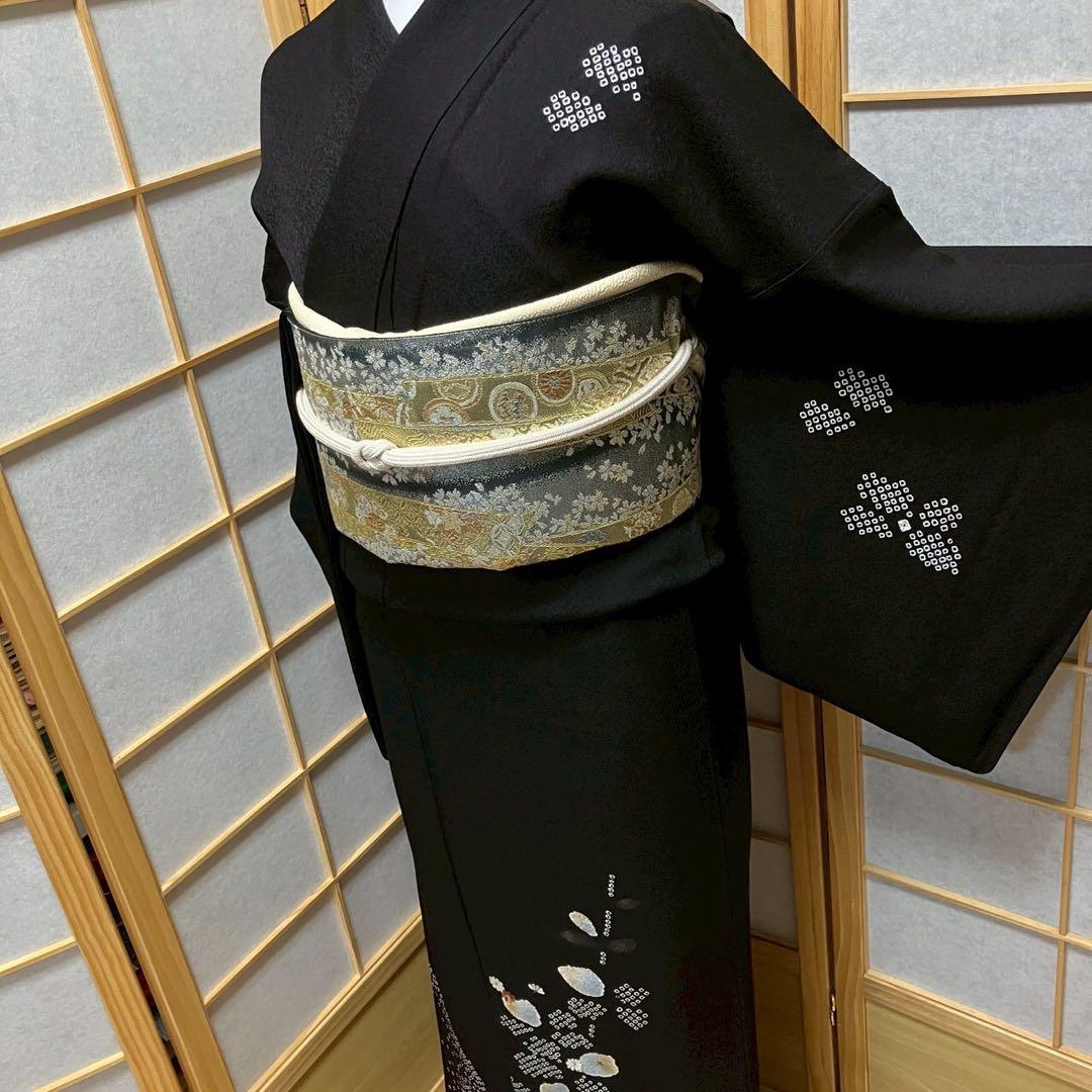 8084# Japanese Kimono Vintage Womens Silk Fabric Robe Kimono only sold Shibori