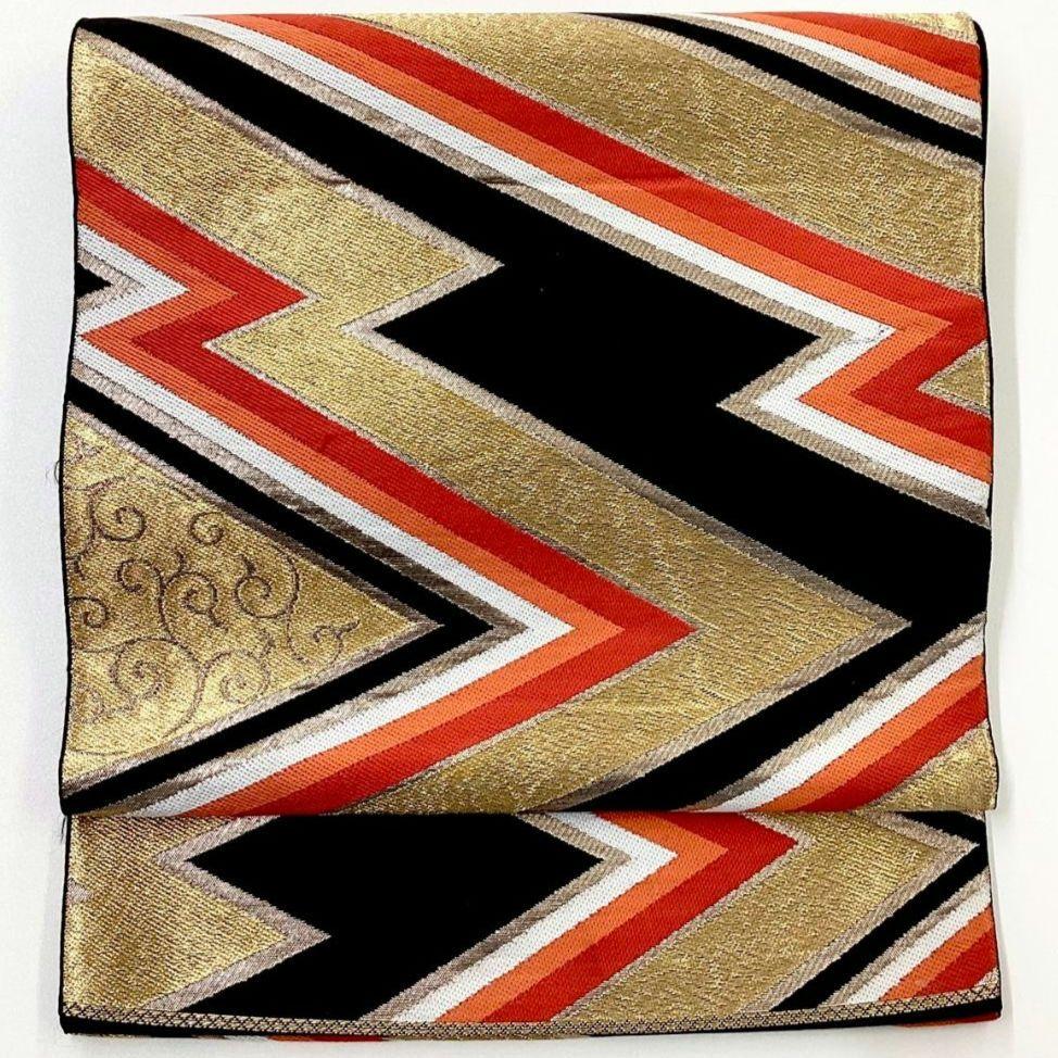 4992# Japanese Vintage Fukuro Obi Belt Kimono Fabric Silk Traditional Untailored