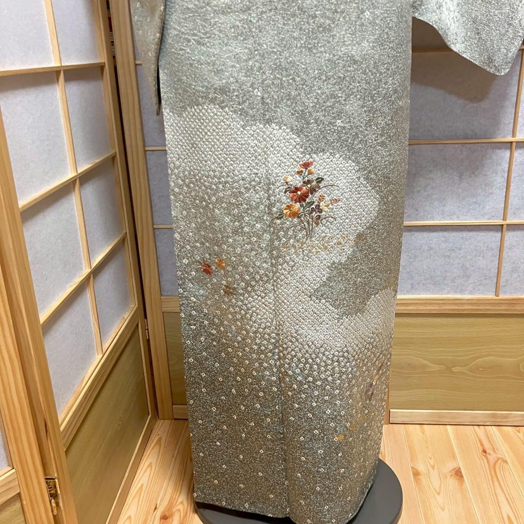 4377# Japanese Kimono Vintage Womens Silk Fabric Robe Kimono only sold Shibori