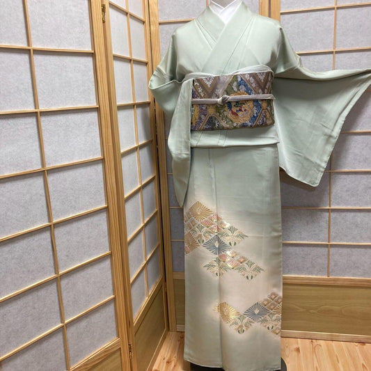 3128# Japanese Tomesode Kimono Vintage Womens Silk Fabric Robe Kimono only sold