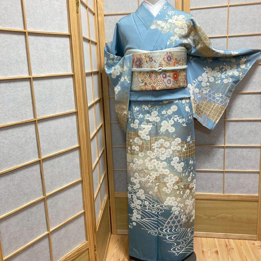 3934# Japanese Kimono Vintage Womens Silk Fabric Robe Kimono only sold