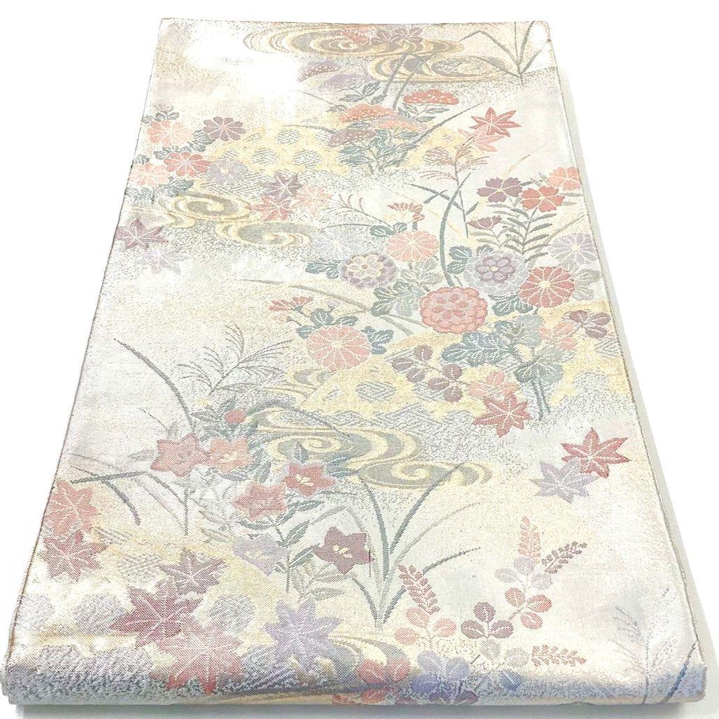 4954# Japanese Vintage Fukuro Obi Belt Kimono Fabric Silk Traditional