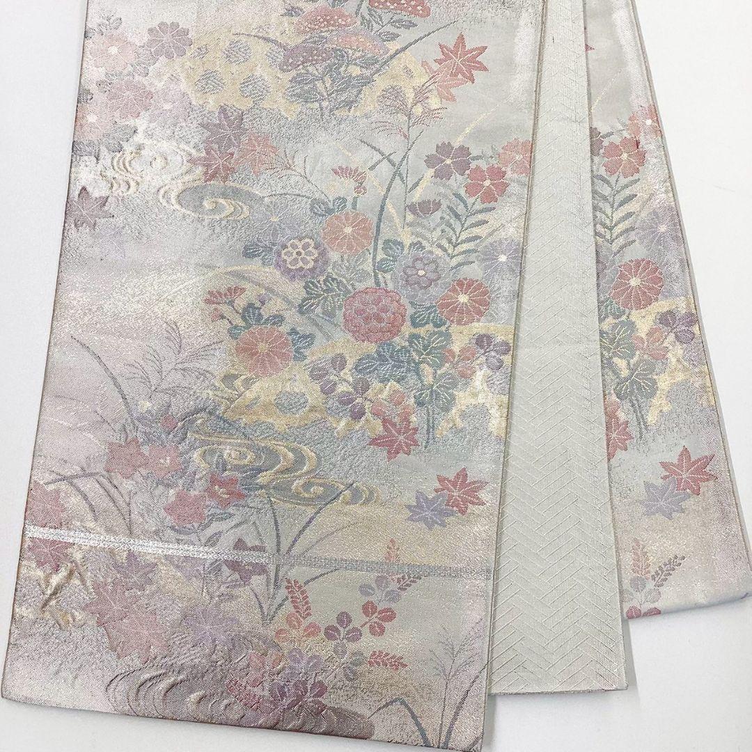 4954# Japanese Vintage Fukuro Obi Belt Kimono Fabric Silk Traditional