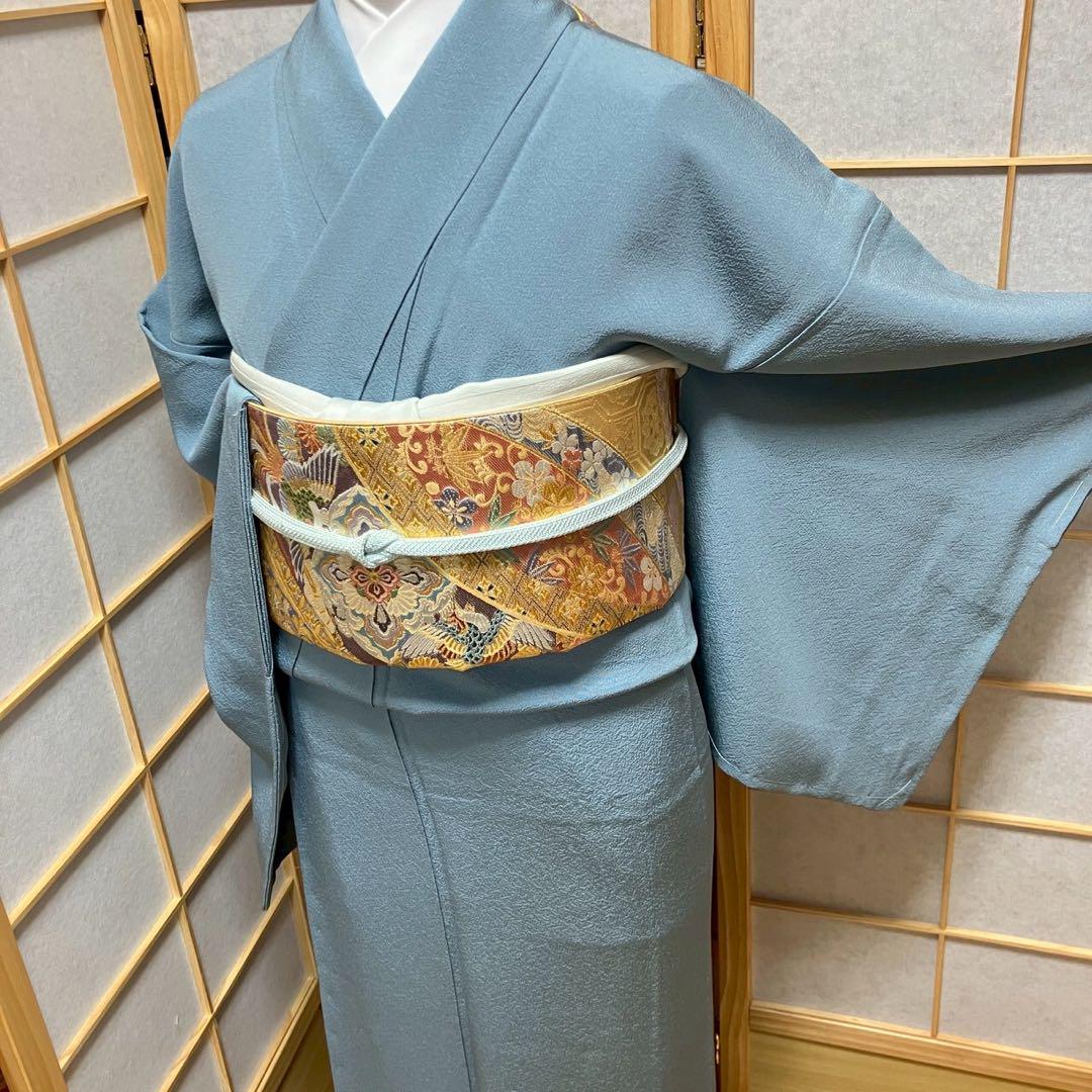 4438# Japanese Kimono Vintage Womens Silk Fabric Robe Kimono only sold Unused