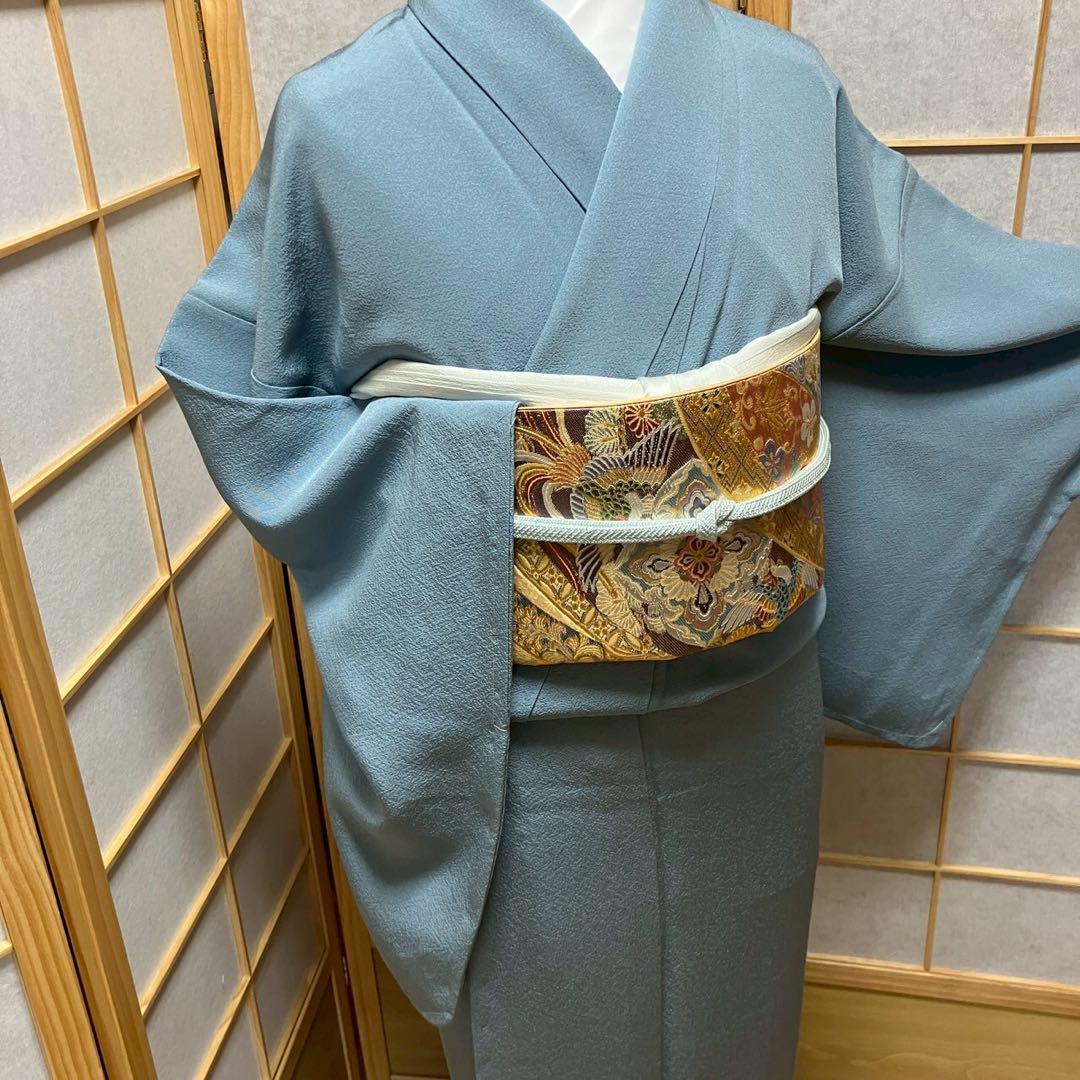 4438# Japanese Kimono Vintage Womens Silk Fabric Robe Kimono only sold Unused