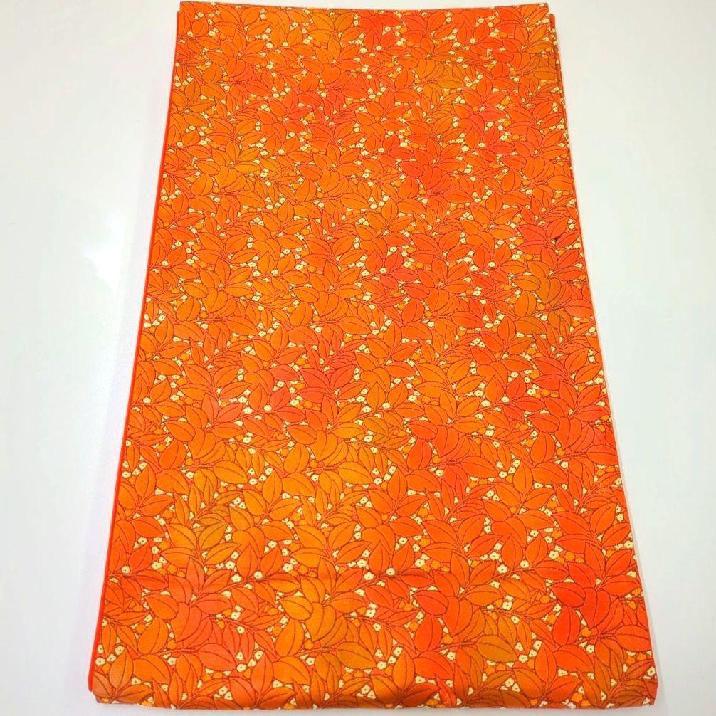 2520# Japanese Vintage Fukuro Obi Belt Kimono Fabric Silk Traditional Orange