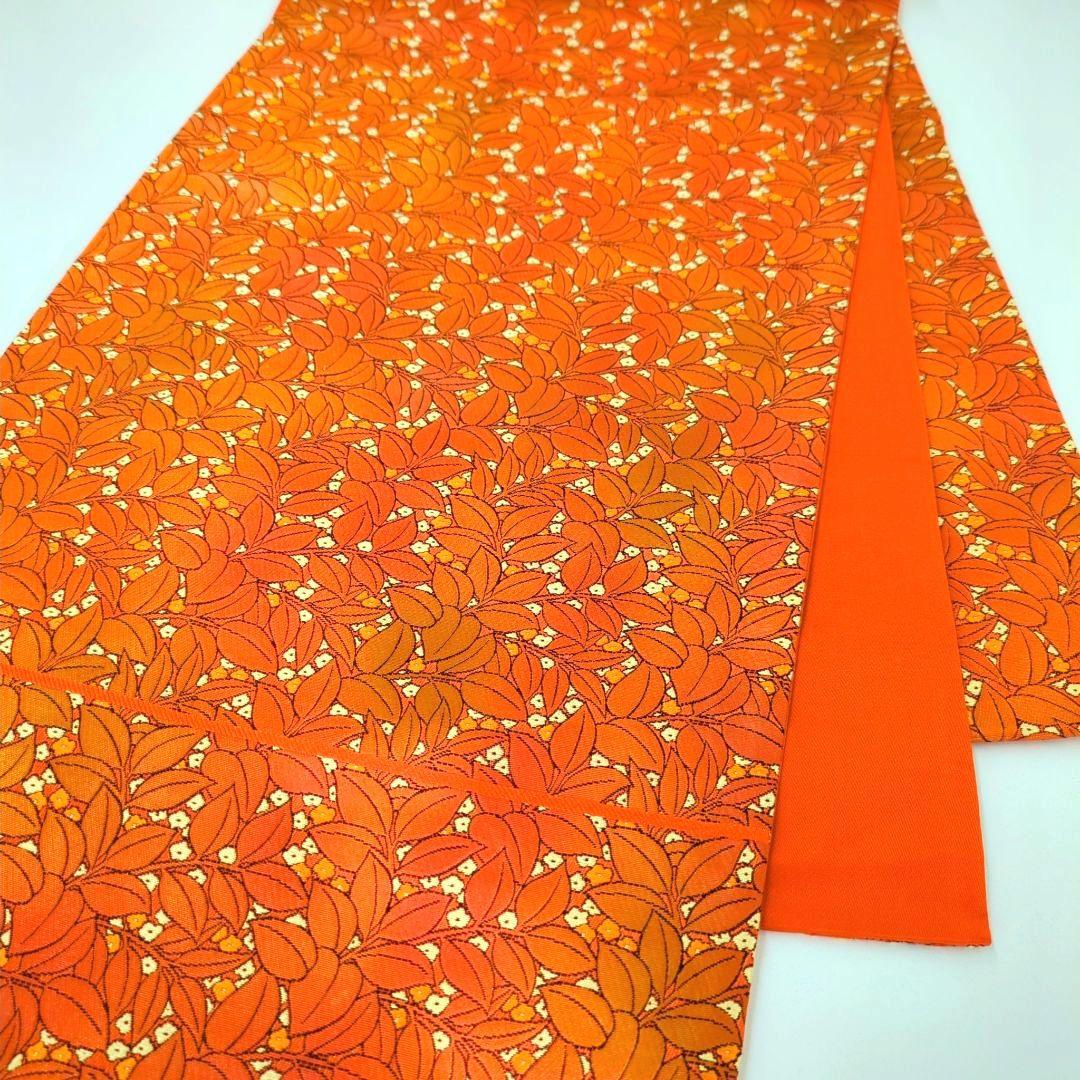 2520# Japanese Vintage Fukuro Obi Belt Kimono Fabric Silk Traditional Orange